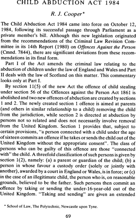 child abduction act 1984