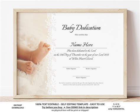 Baby Dedication Certificate (Pk of 6) Coated, Full Color (Other