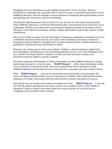 Child Development Dissertation Ideas