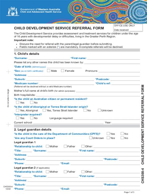 Child Development Service Form