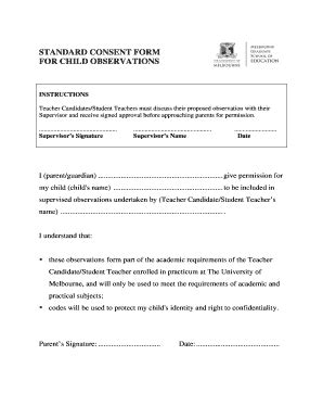 child observation consent form template