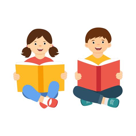 Child Reading Book Vector