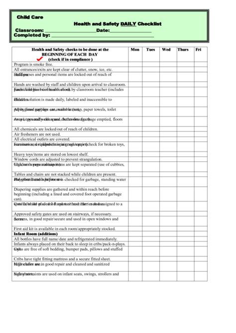 Child Safety Checklist Pdf