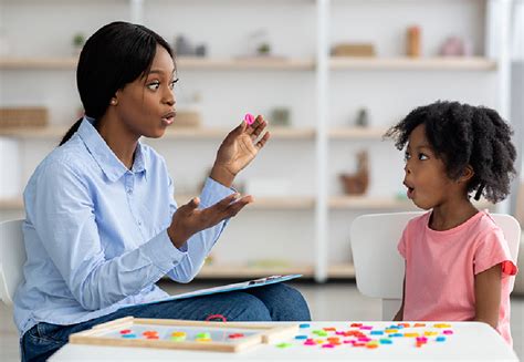 Child receiving speech therapy