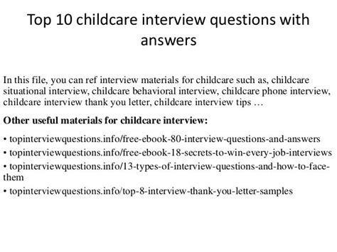 childcare interview questions with answers