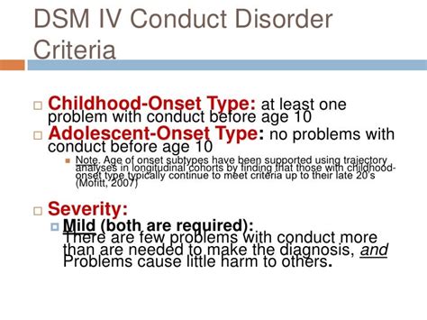 childhood onset type conduct disorder