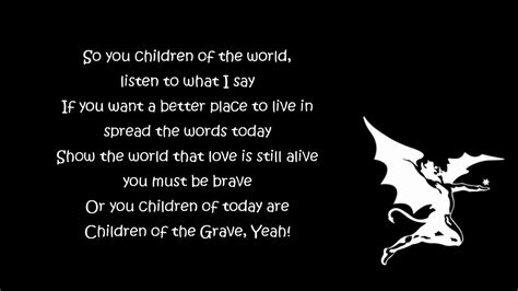 Children of the Grave in the Style of "Black Sabbath" karaoke video