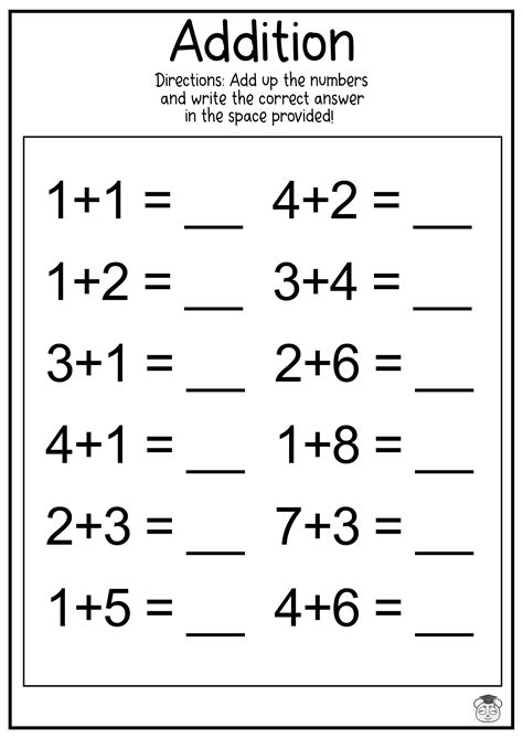 Children's Math Practice Sheets