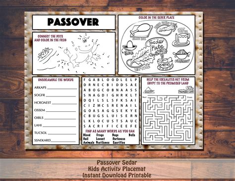 children's passover activities