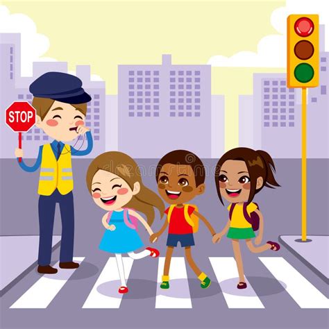 children crossing the pedestrian lane