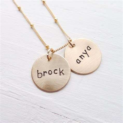 children name necklace gold