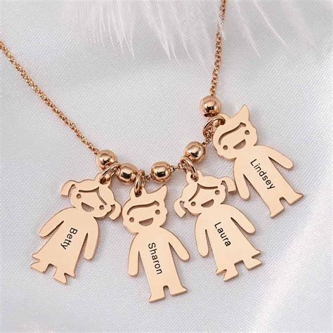 children name necklace with charm