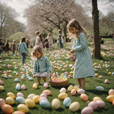 Children searching Easter eggs