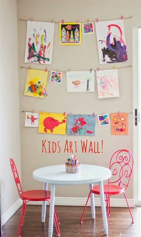 childrens art wall