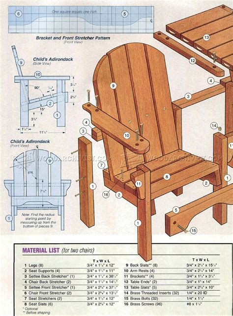 childrens adirondack chair plans