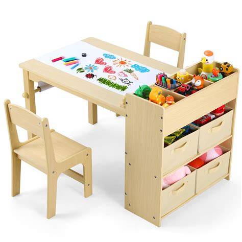 Fascinating Kids Art Desk Craft tables with storage, Toddler desk and chair, Storage chair