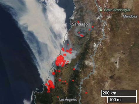chile forest fires map