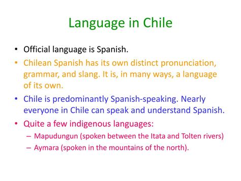 chile languages spoken besides spanish
