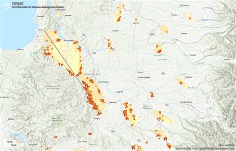 chile wildfires map