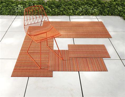 chilewich orange outdoor floor mats