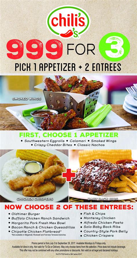 chili's menu