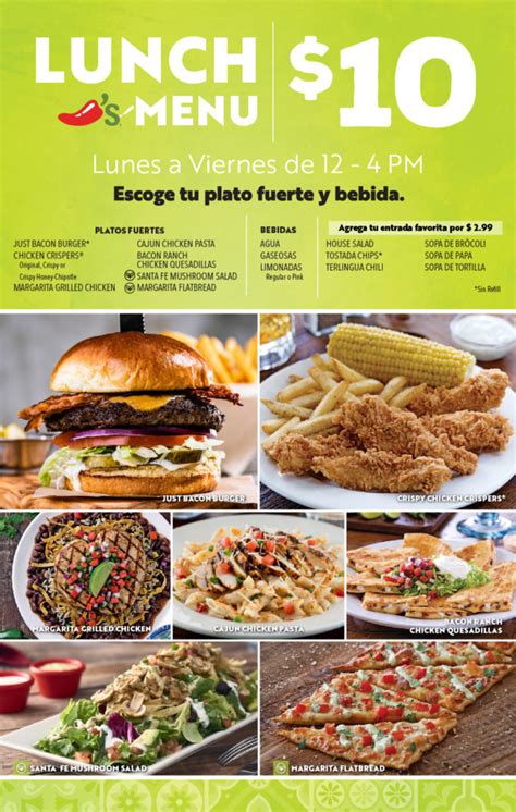 chili's menu with prices and pictures
