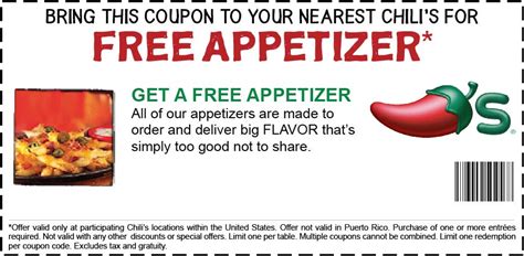 chili's printable coupons for free appetizer