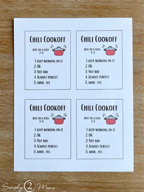 Chili Cook-Off Rules Template