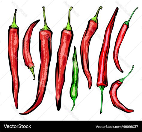 Chilli Peppers Brush Printables
