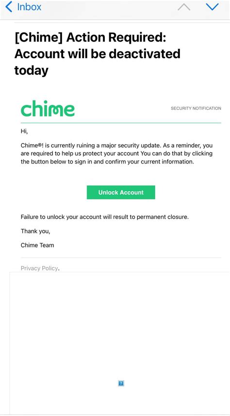Chime Update Email