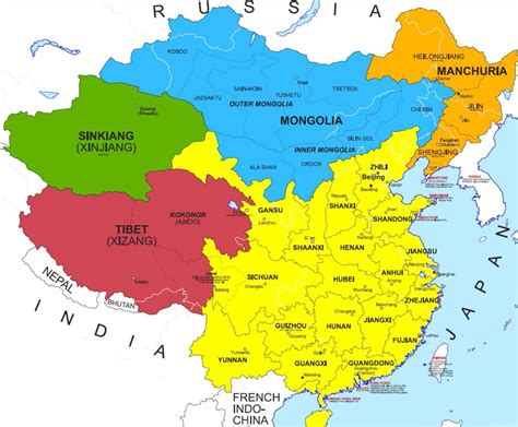 China Map Before 1947