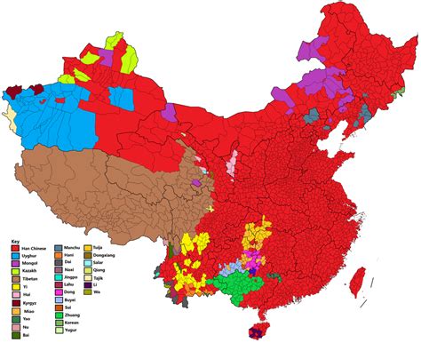 [OC] Han ethnicity percentage map of China r/dataisbeautiful