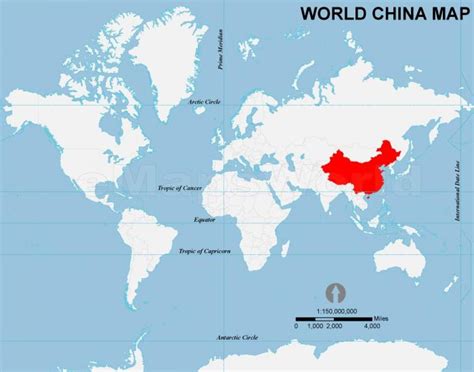 China Map In World Map