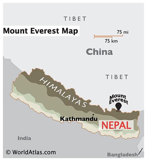China Map Mount Everest