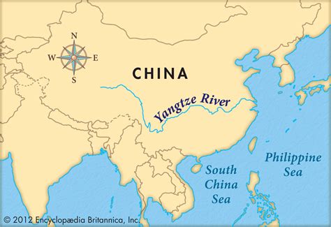 China Map Yellow River Yangtze River