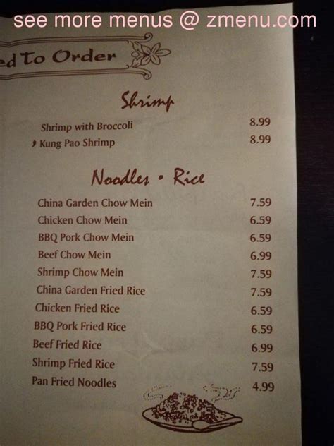 China Garden Express Menu