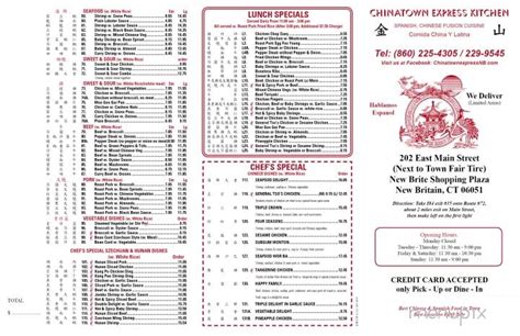 chinatown express kitchen menu