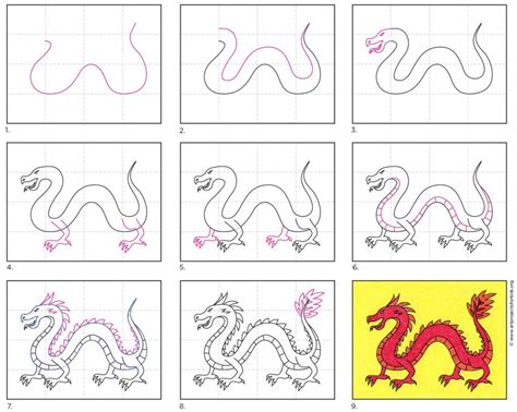 How to draw a Chinese dragon step by step. Drawing