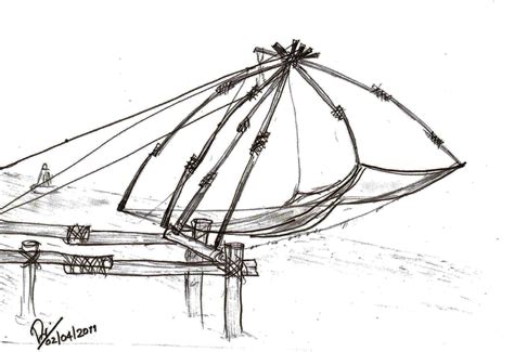Chinese Fishing Nets Drawing