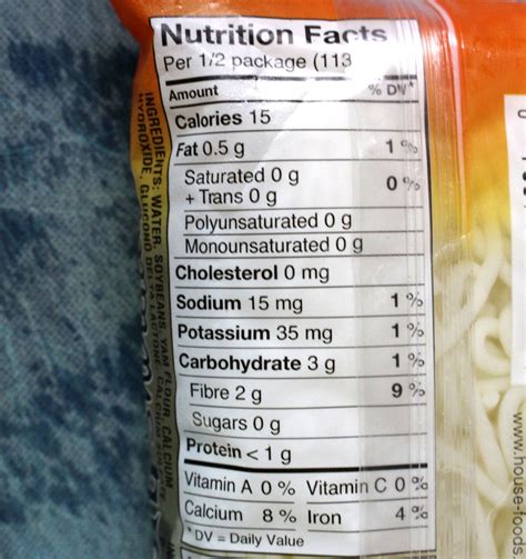 chinese noodles nutrition facts