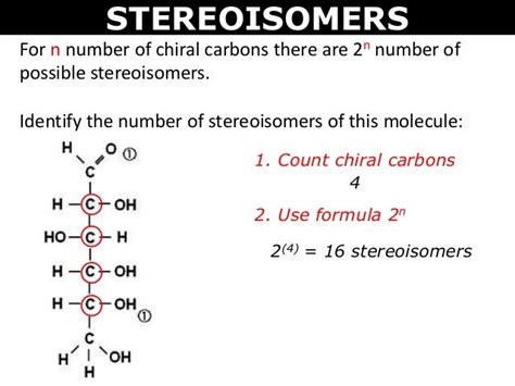 chiral centers and number of stereoisomers