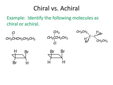 chiral vs achiral molecules examples