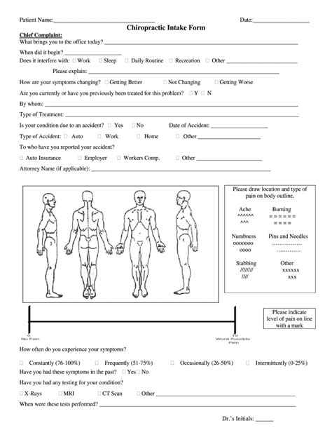 chiropractic patient progress form template