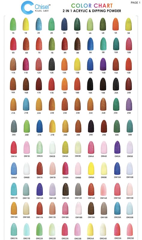 Chisel Powder Color Chart