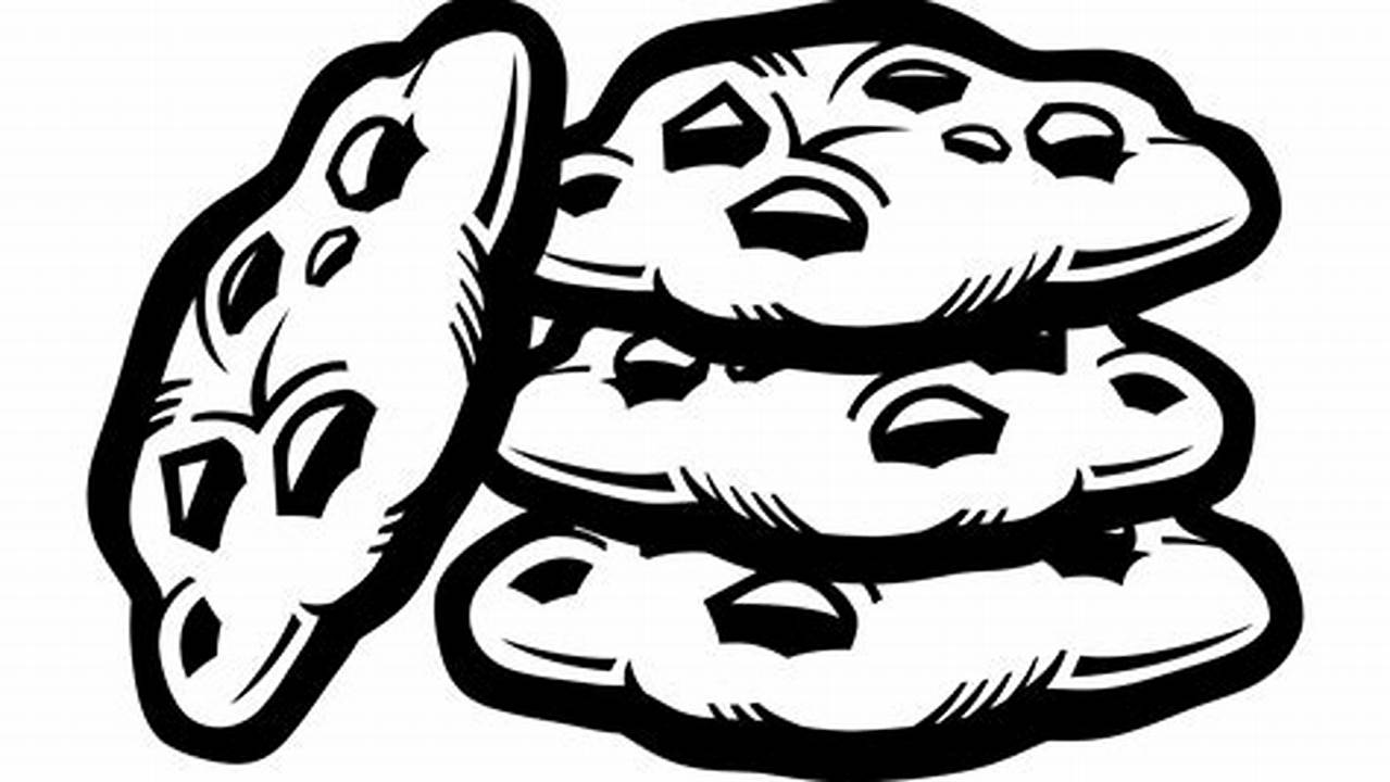 Unlock Sweet Delights: Explore the World of Chocolate Chip Cookie Clip Art in Black and White