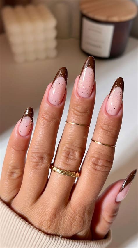 Chocolate Brown Nails Design Fall