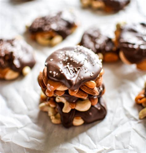 chocolate caramel nut clusters recipe