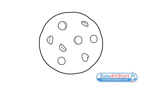 Chocolate Chip Cookie Easy Drawing