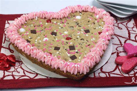 Chocolate Chip Heart Cookie Cake