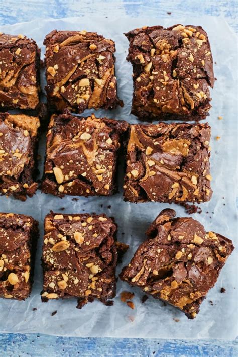 chocolate peanut butter brownies using mix